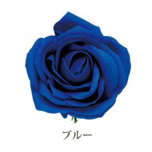 ソープフラワー花材【フレグランスソープ ローズL】バラ（大輪）5輪入り／全13色※ブルー