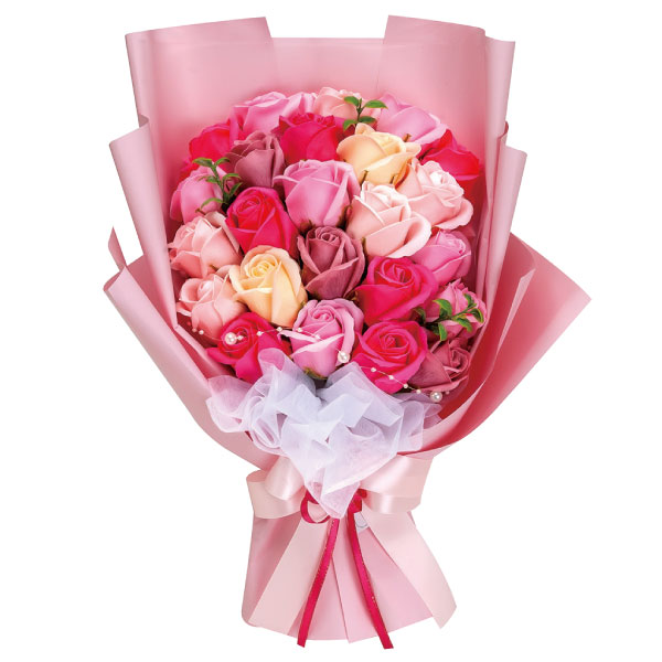 ミディエレガントローズブーケ ピンク – Kvell flower 花の